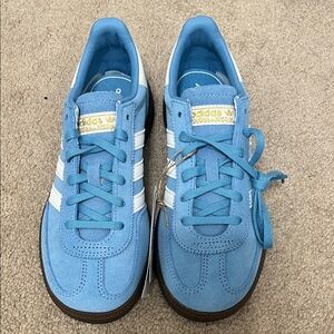 Adidas Sky Blue and White Trainers